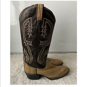 Tony Lama Snakeskin Ladies Boots Brown Size 5B